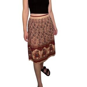Mix Nouveau Indian Elephant Boho Skirt Knee High Size: 10